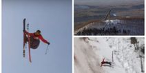 VIDEO: Ballsy skier narrowly avoids disaster when 364ft jump goes badly wrong