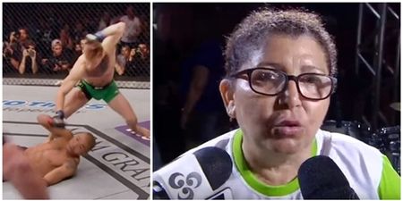 VIDEO: Jose Aldo’s mother proved an absolute legend after her son’s brutal KO