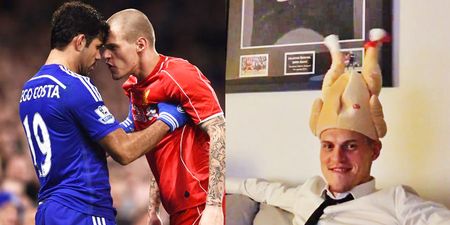 VIDEO: Hardman Skrtel is just that zany guy in your office – as his mechanical turkey hat proves