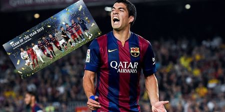 Luis Suarez somehow misses out on a place in Uefa’s team of 2015