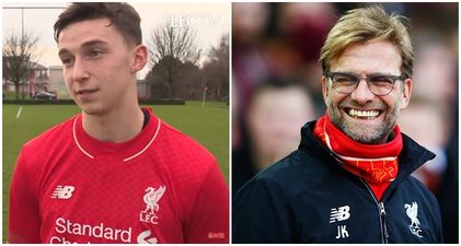 Irish youngster reveals what Jurgen Klopp said to him when he made the bench for Liverpool