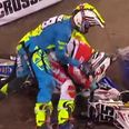 Video: Motocross rider viciously attacks rival after crashing out of race