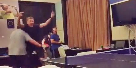 WATCH: Shane Lowry and Ian Poulter take their table tennis VERY seriously