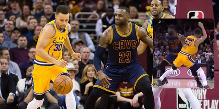 VIDEO: LeBron James shoves Steph Curry to the ground in rage, Steph Curry gets brilliant revenge
