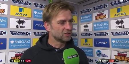 Watch: Jurgen Klopp wasn’t a happy man despite Liverpool winning 5-4 thriller against Norwich