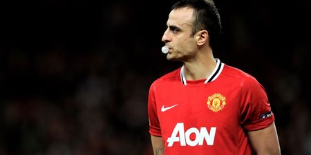WATCH: Dimitar Berbatov saw red at the weekend for this elbow in the box
