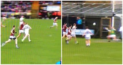 VIDEO: Kildare’s Daniel Flynn carries the ball from his own half and thumps in a crazy goal against Westmeath