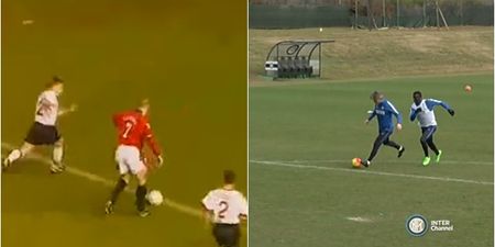 WATCH: Roberto Mancini came up with a Cantona-esque chip in Inter training