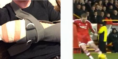 WATCH: Irishman Jonny Hayes scores absolute beauty against Celtic with hand bandaged from dog bite