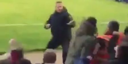 WATCH: Bravest (most stupid) fan in England decides to start fighting the entire away end