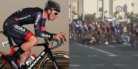 VIDEO: Irish cyclist Sam Bennett lucky to escape injury in horror pile-up in Qatar sprint finish