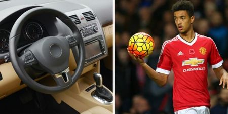 PIC: Manchester United’s Cameron Borthwick-Jackson hitches a ride to training from his mam