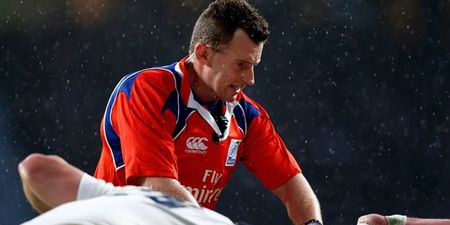 Do any travelling Irish fans have a spare pair of boots? If so, get in touch with Nigel Owens