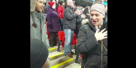 WATCH: NFL star proposes to girlfriend surrounded by screaming Liverpool fans (NSFW)