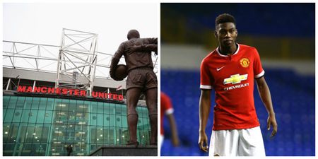 Manchester United’s latest debutant was congratulated by a very familiar face