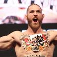 WATCH: Conor McGregor gives his reaction to Tom Lawlor’s uncanny weigh-in impersonation