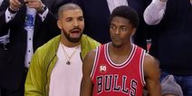 WATCH: Drake made a complete tit of himself at the Chicago Bulls game last night