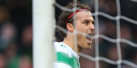 Celtic defender left with cut eye after jubilant celebrations that followed late Tom Rogic winner
