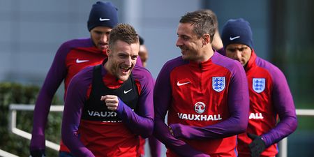 PIC: Jamie Vardy shows off new custom-made Nike camouflage boots in training