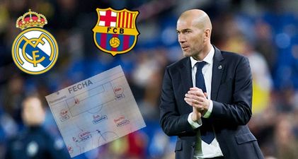 Pic: Zinedine Zidane’s El Clasico tactics sheet appears to have been leaked