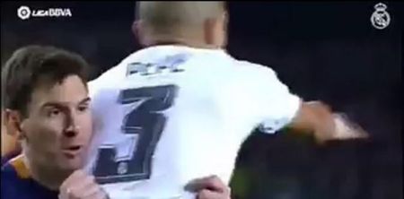 VIDEO: Lionel Messi essentially rugby tackled Pepe during last weekend’s El Clasico
