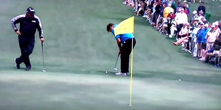 VIDEO: Nick Faldo sinks one of the greatest putts you’ll ever see at US Masters par three tournament