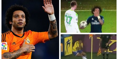 WATCH: Shameful scenes as Marcelo feigns being struck against Wolfsburg