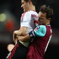 VIDEO: Watch the hilarious moment Mark Noble decided to carry Ander Herrera off the pitch