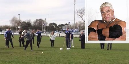 VIDEO: Oh this? It’s just Rikishi’s son absolutely nailing a hurling crossbar challenge
