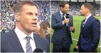 WATCH: Jamie Carragher fit to stitch Jamie Redknapp after Danny Drinkwater interview interrupted