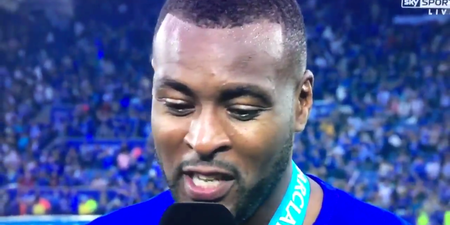 Wes Morgan’s live Sky interview is interrupted in the most brilliant way