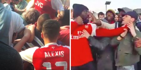 Arsenal fans filmed fighting with each other during Man City visit