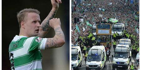 Celtic striker joins terminally-ill Hibernian fan for Scottish Cup victory parade