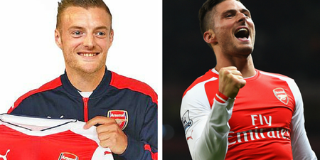Olivier Giroud has pretty much just confirmed that Jamie Vardy is going to Arsenal