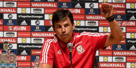 PIC: Chris Coleman takes the piss out of England’s ‘tactical leak’ at Wales training