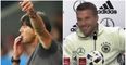 WATCH: Lukas Podolski’s witty response when asked about Joachim Low’s bizarre trouser antics