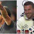 WATCH: Lukas Podolski’s witty response when asked about Joachim Low’s bizarre trouser antics