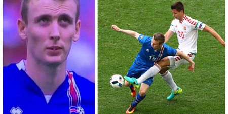 WATCH: Viewers really enjoyed this Iceland player spitting on himself