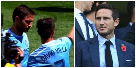 WATCH: David Villa gave Frank Lampard a right bollocking despite scoring