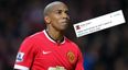Ashley Young draws a mixed reaction as he wishes himself a happy anniversary on Twitter
