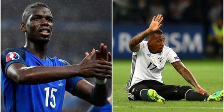 Watch: Paul Pogba showed a touch of class to Jerome Boateng as he left the field injured