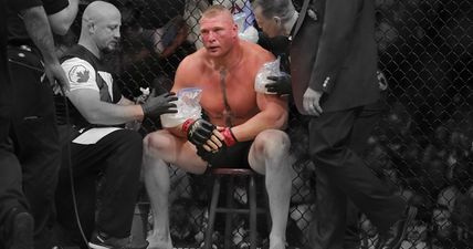 Twitter reacts to Brock Lesnar’s typically smothering performance in his Octagon return