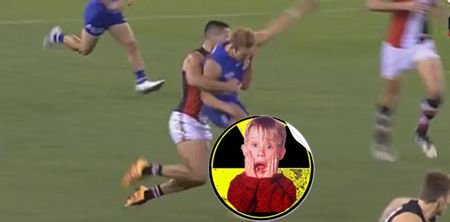 GRAPHIC: Aussie Rules starlet suffers gruesome double leg break by accidentally kicking himself