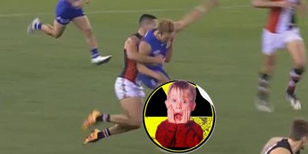 GRAPHIC: Aussie Rules starlet suffers gruesome double leg break by accidentally kicking himself