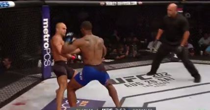 VIDEO: A UFC title changes hands for the seventh time in 2016 as Tyron Woodley lays out Robbie Lawler
