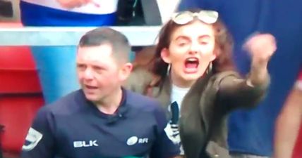 WATCH: This young woman’s sheer dedication to calling the ref a ‘tosser’ is oddly admirable