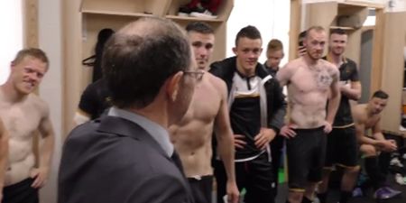 VIDEO: Class act Martin O’Neill visited Dundalk’s European heroes in their dressing room
