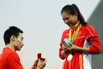 WATCH: Chinese diver He Zi took an age to respond to marriage proposal on Olympic podium
