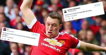 Fans tear into Phil Jones after he asks them to help design a new Manchester United kit