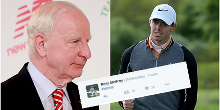 Rory McIlroy hastily deletes tweet that many suspect was related to Pat Hickey’s arrest
